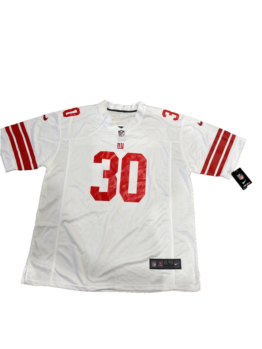 New York Giants NFL Jersey #30 White Road Uniform - Large Holmes